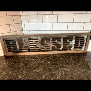 Wooden and Metal Blessed Sign
